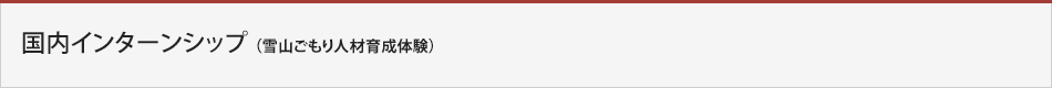 国内インターンシップ（雪山ごもり人材育成体験）