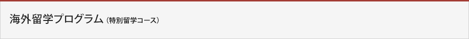 海外留学プログラム（特別留学コース）